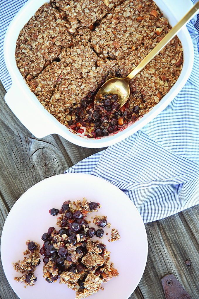 Wild Saskatoon Berry Crumble | Dairy, Gluten & Refined Sugar Free // JustineCelina.com