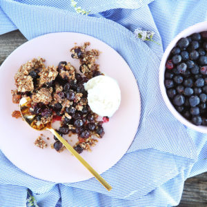 Wild Saskatoon Berry Crumble | Dairy, Gluten & Refined Sugar Free // JustineCelina.com