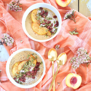 Superfood Peach Pie Smoothie Bowls // JustineCelina.com