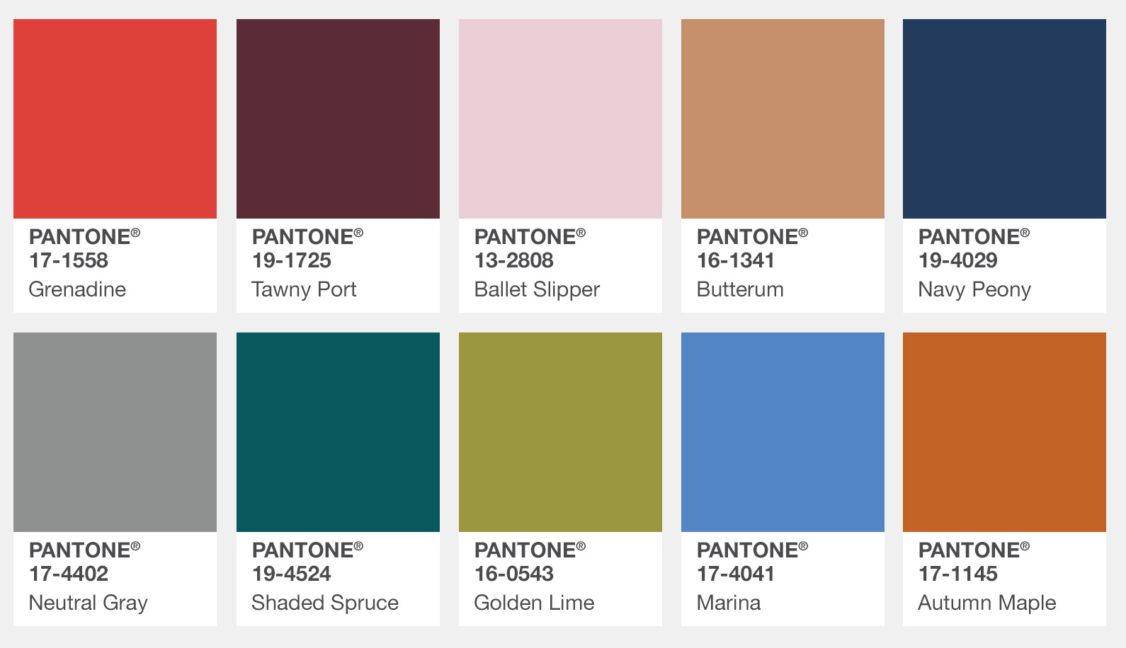 Pantone Fall 2017 Colour Trend Report