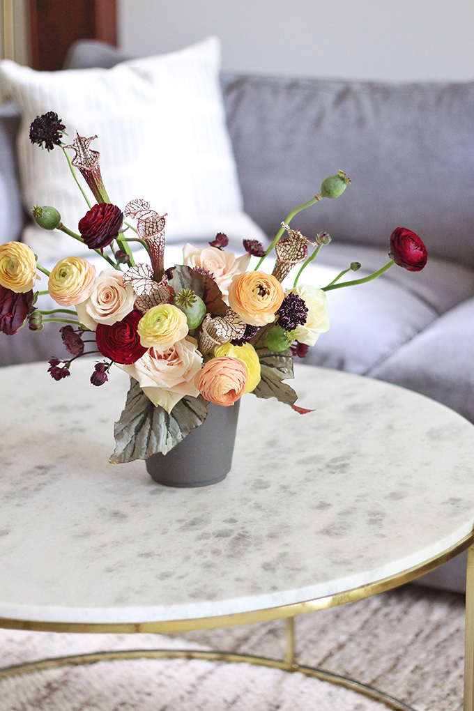 Bringing Autumn Flowers Into Your Home // JustineCelina.com + Rebecca Dawn Design