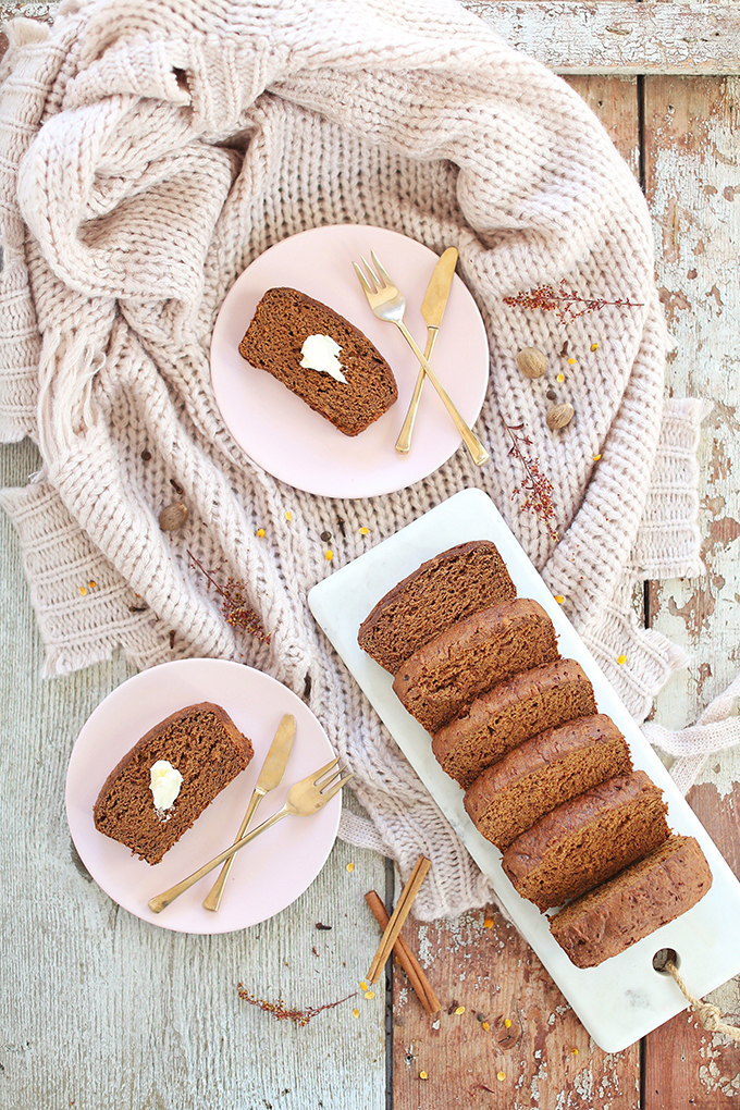 Gluten Free Spiced Sweet Potato Bread | #GlutenFree #DairyFree #RefinedSugarFree #OilFree // JustineCelina.com