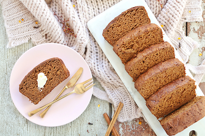 Gluten Free Spiced Sweet Potato Bread | #GlutenFree #DairyFree #RefinedSugarFree #OilFree // JustineCelina.com