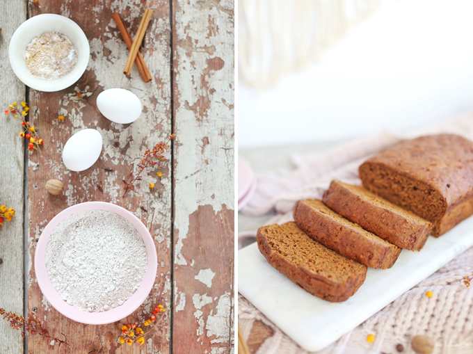 Gluten Free Spiced Sweet Potato Bread | #GlutenFree #DairyFree #RefinedSugarFree #OilFree // JustineCelina.com