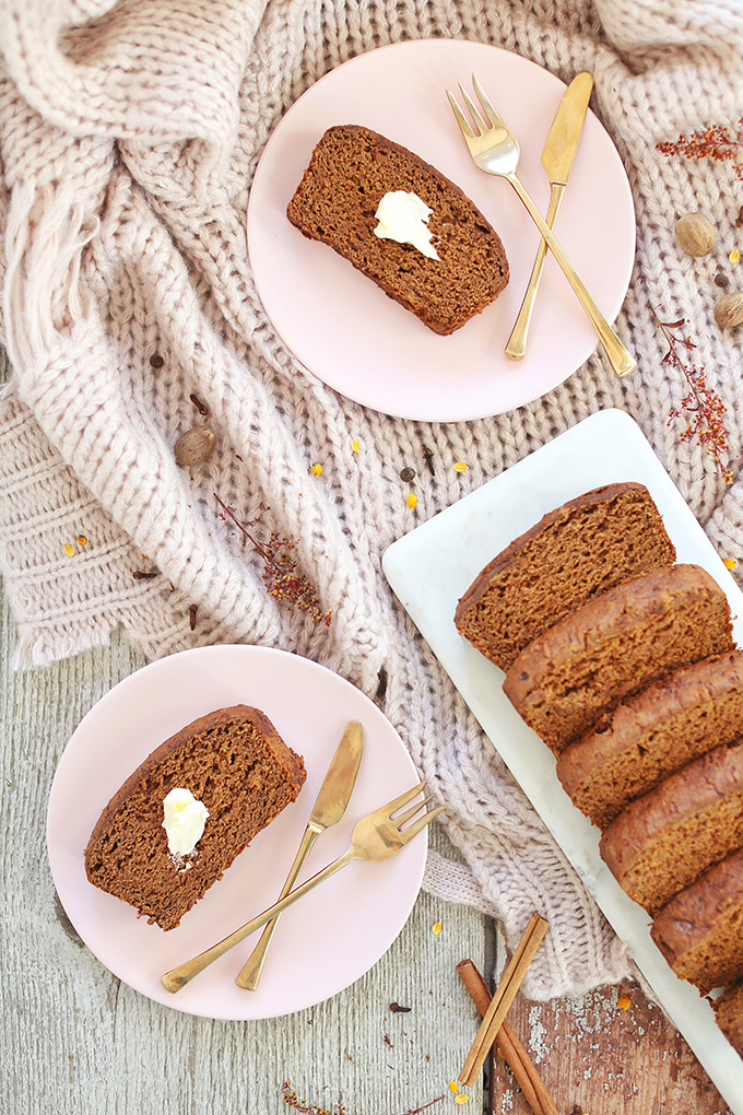 Gluten Free Spiced Sweet Potato Bread | #GlutenFree #DairyFree #RefinedSugarFree #OilFree // JustineCelina.com