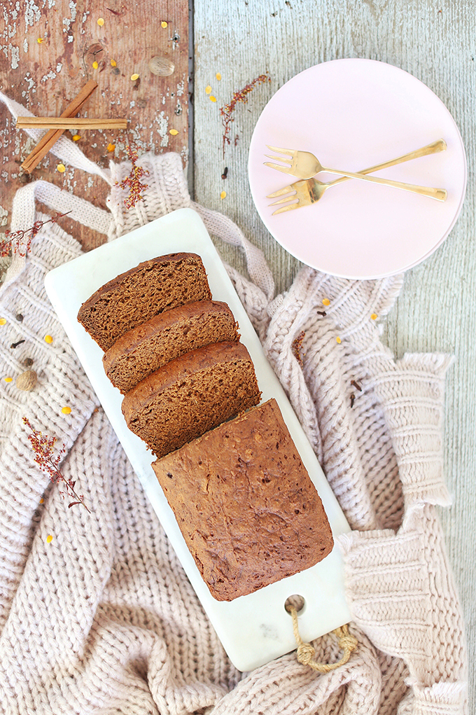 Gluten Free Spiced Sweet Potato Bread | #GlutenFree #DairyFree #RefinedSugarFree #OilFree // JustineCelina.com