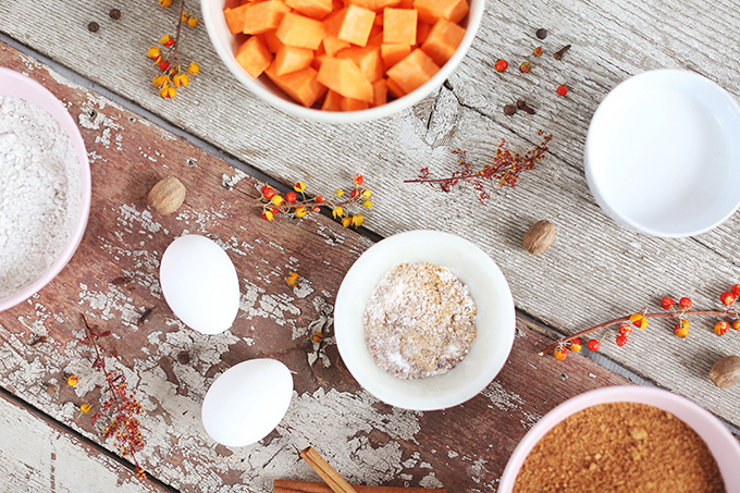 Gluten Free Spiced Sweet Potato Bread Ingredients | #GlutenFree #DairyFree #RefinedSugarFree #OilFree // JustineCelina.com