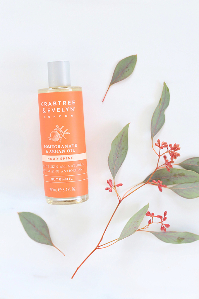 Crabtree & Evelyn Pomegranate & Argan Oil Nutri-Oil Photos, Review | November 2017 Beauty Favourites // JustineCelina.com