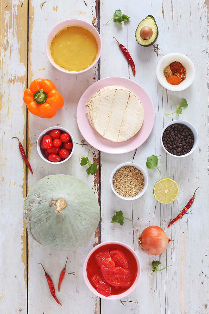 Vegan Slow Cooker Tortilla Soup with Winter Squash | Ingredients // JustineCelina.com