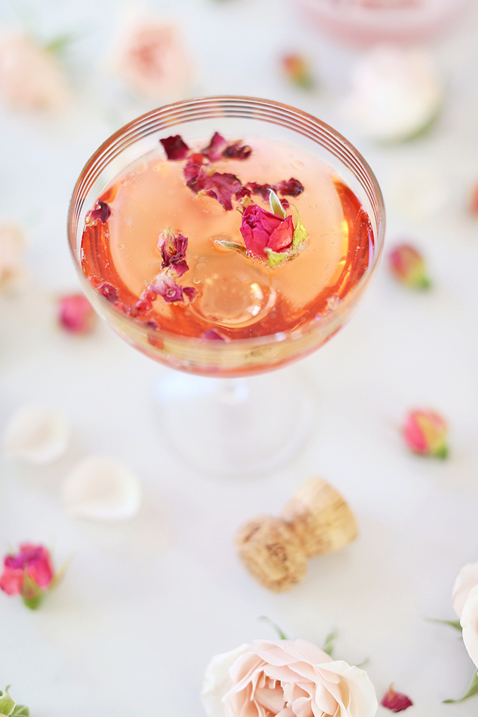 Rose Infused Cherry Gin Fizz | Featuring Eau Claire Distillery Artisanal Cherry Gin + The Silk Road Spice Merchant Rose Petal and Pink Peppercorn | Calgary, Alberta Lifestyle + Food Blogger // JustineCelina.com