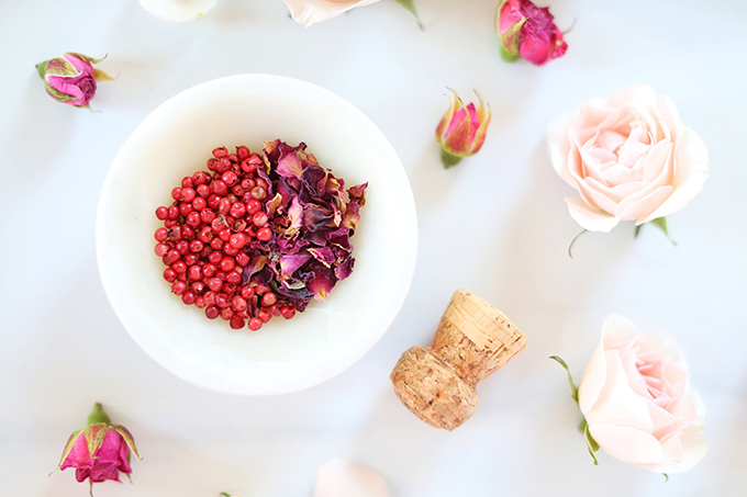 Rose Infused Cherry Gin Fizz | Featuring Eau Claire Distillery Artisanal Cherry Gin + The Silk Road Spice Merchant Rose Petal and Pink Peppercorn | Calgary, Alberta Lifestyle + Food Blogger // JustineCelina.com