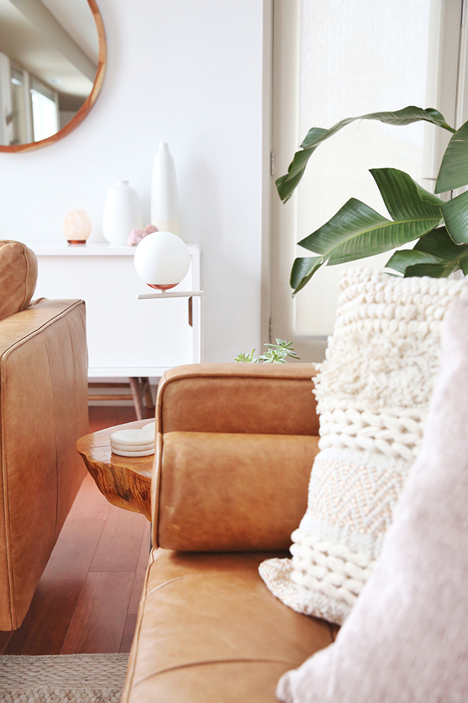 Living Room Reveal in Partnership with HomeSense Canada | A Bohemian, Mid Century Modern Apartment in Calgary, Alberta, Canada // JustineCelina.com