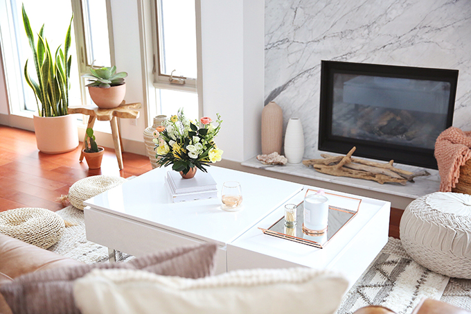 Living Room Reveal in Partnership with HomeSense Canada | A Bohemian, Mid Century Modern Apartment in Calgary, Alberta, Canada // JustineCelina.com