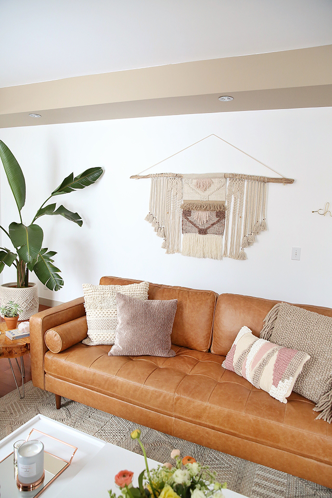 Living Room Reveal in Partnership with HomeSense Canada | A Bohemian, Mid Century Modern Apartment in Calgary, Alberta, Canada // JustineCelina.com