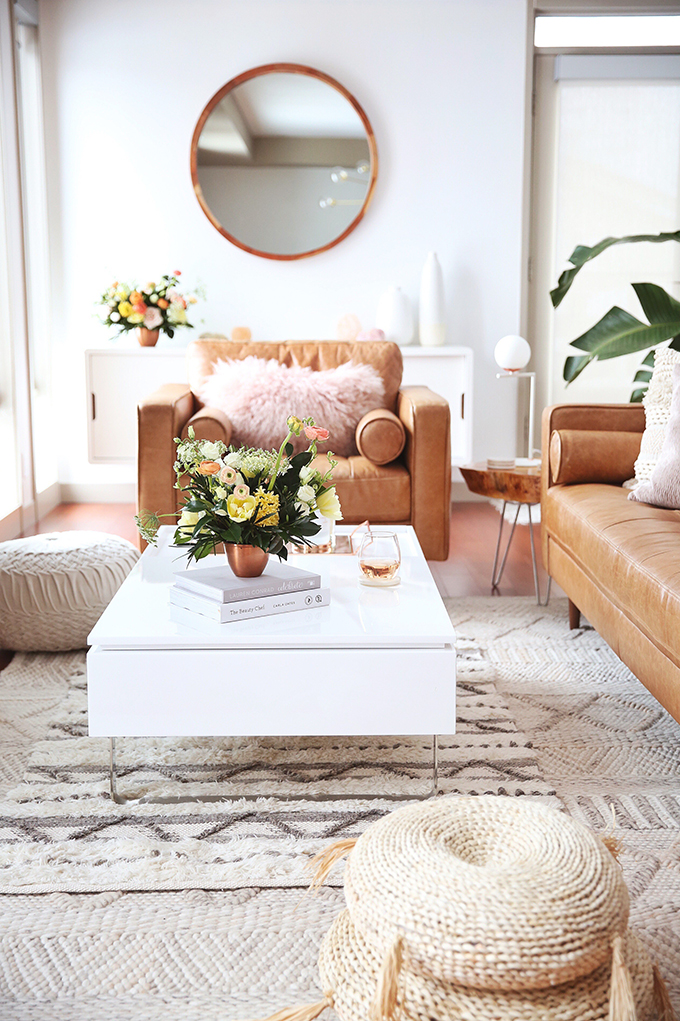 Living Room Reveal in Partnership with HomeSense Canada | A Bohemian, Mid Century Modern Apartment in Calgary, Alberta, Canada // JustineCelina.com