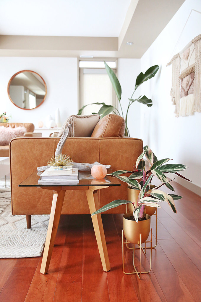 Living Room Reveal in Partnership with HomeSense Canada | A Bohemian, Mid Century Modern Apartment in Calgary, Alberta, Canada // JustineCelina.com