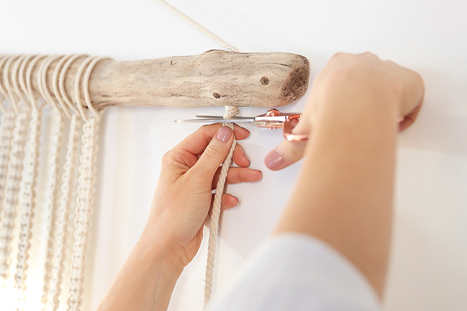 DIY | Large Driftwood Macrame Wall Hanging | How to Make a Large Macrame Wall Hanging for Less Than $50! // JustineCelina.com