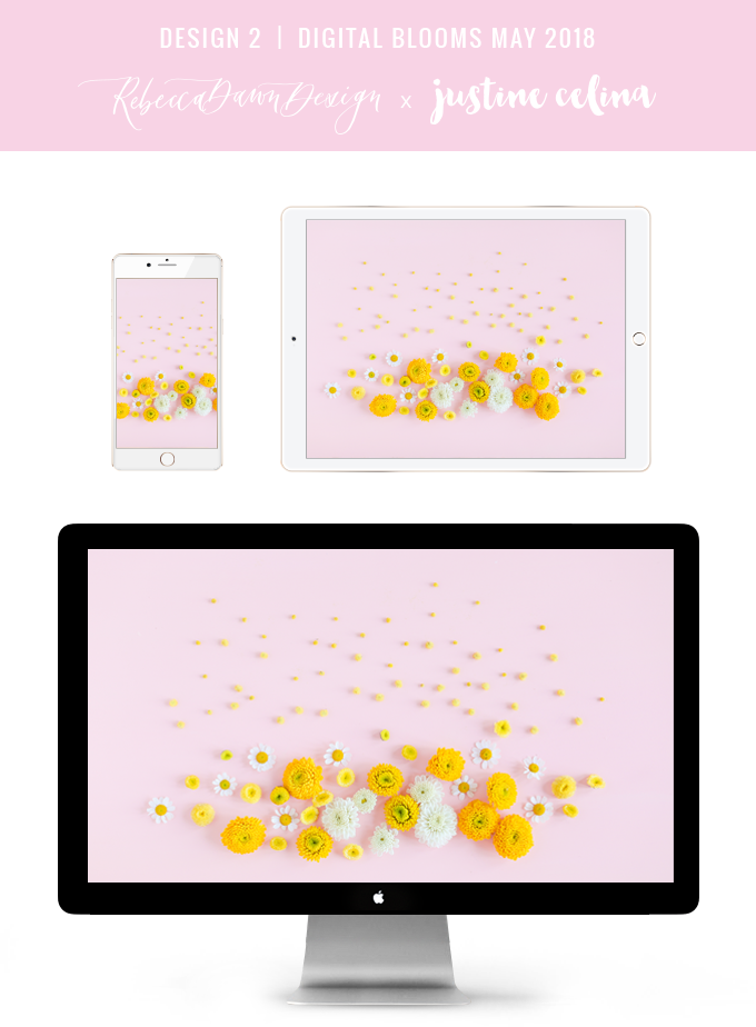 Digital Blooms May 2018 | Free Pantone Inspired Desktop Wallpapers for Spring | Free Pastel Tech Wallpapers | Design 2 // JustineCelina.com x Rebecca Dawn Design