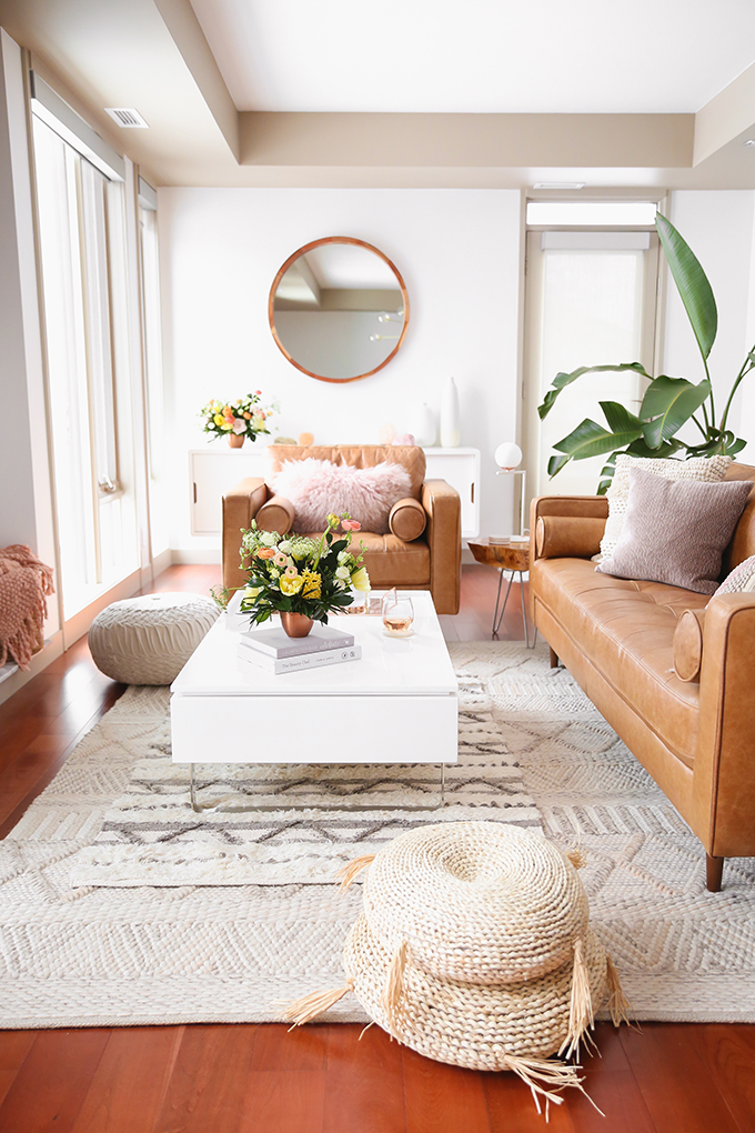 Our Living Room Furniture + $250 Structube #Giveaway | A Bohemian, Mid Century Modern Apartment in Calgary, Alberta, Canada | Justine Celina Maguire Living Room // JustineCelina.com