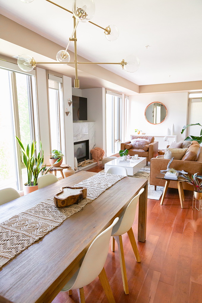 Dining Room / Bar / Kitchen Reveal in Partnership with HomeSense Canada | A Bohemian, Mid Century Modern Apartment in Calgary, Alberta, Canada // JustineCelina.com