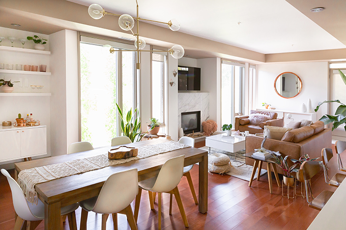 Dining Room / Bar / Kitchen Reveal in Partnership with HomeSense Canada | A Bohemian, Mid Century Modern Apartment in Calgary, Alberta, Canada // JustineCelina.com