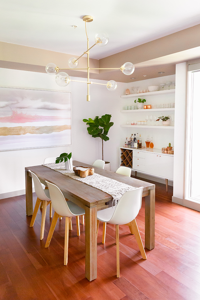 Dining Room / Bar / Kitchen Reveal in Partnership with HomeSense Canada | A Bohemian, Mid Century Modern Apartment in Calgary, Alberta, Canada // JustineCelina.com