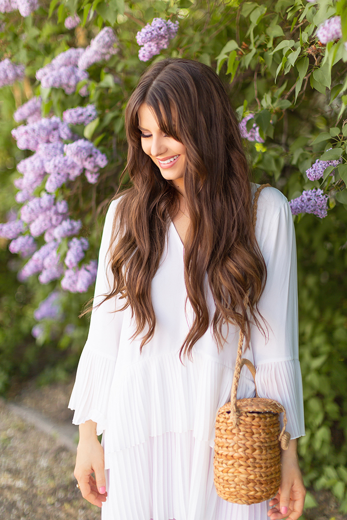 Spring 2018 Trend Guide | Lavender Love | Long, Natural Brunette Hair with Beachy Waves | Calgary, Alberta Fashion Blogger // JustineCelina.com