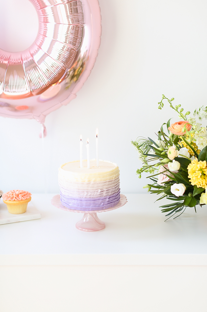 My 3rd Blogiversary + 10 Things I Learned in my Third Year of Blogging | Lavender Ombre Ruffle Cake | A Pantone Spring 2018 Inspired Birthday Celebration // JustineCelina.com