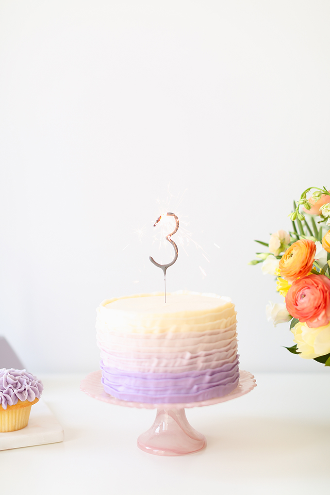 My 3rd Blogiversary + 10 Things I Learned in my Third Year of Blogging | Lavender Ombre Ruffle Cake | A Pantone Spring 2018 Inspired Birthday Celebration // JustineCelina.com