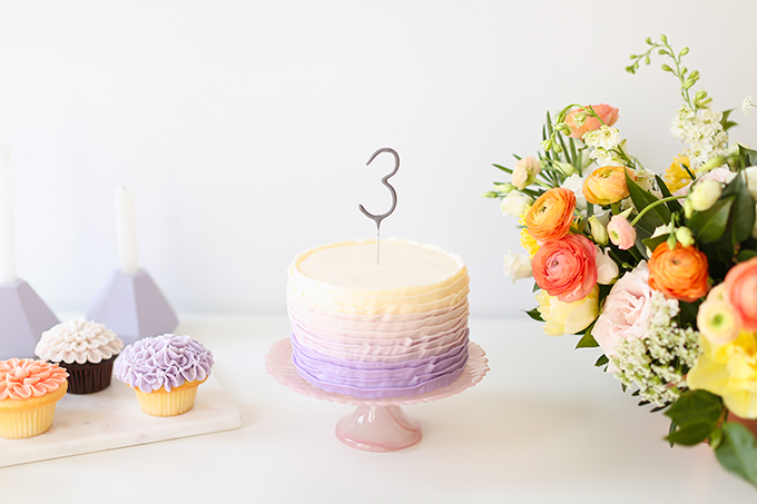 My 3rd Blogiversary + 10 Things I Learned in my Third Year of Blogging | Lavender Ombre Ruffle Cake | A Pantone Spring 2018 Inspired Birthday Celebration // JustineCelina.com