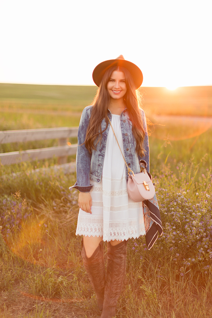 What to Wear to | The Calgary Stampede, Part II | In Partnership with Saks OFF 5TH | Alice + Olivia White Boho Dress // JustineCelina.com