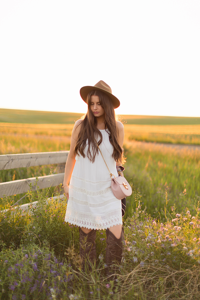 What to Wear to | The Calgary Stampede, Part II | In Partnership with Saks OFF 5TH | Rose Hexagon Sunglasses | Festival Style // JustineCelina.com