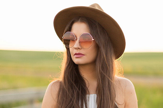 What to Wear to | The Calgary Stampede, Part II | In Partnership with Saks OFF 5TH | Rose Hexagon Sunglasses | Festival Style // JustineCelina.com