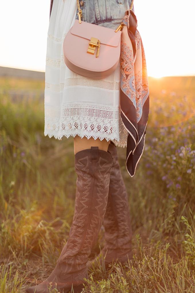 What to Wear to | The Calgary Stampede, Part II | In Partnership with Saks OFF 5TH | Alice + Olivia White Boho Dress | Calgary, Alberta Fashion Blogger // JustineCelina.com