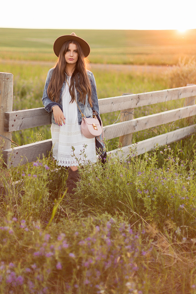 What to Wear to | The Calgary Stampede, Part II | In Partnership with Saks OFF 5TH | Rose Hexagon Sunglasses | Festival Style // JustineCelina.com