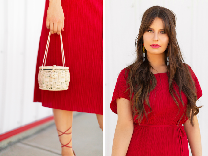 Colour Crush | Red | How to Style Red for Summer 2018 | Red to Toe | Monochromatic Red Outfit | CLARINS Water Lip Stain in Red Water // JustineCelina.com