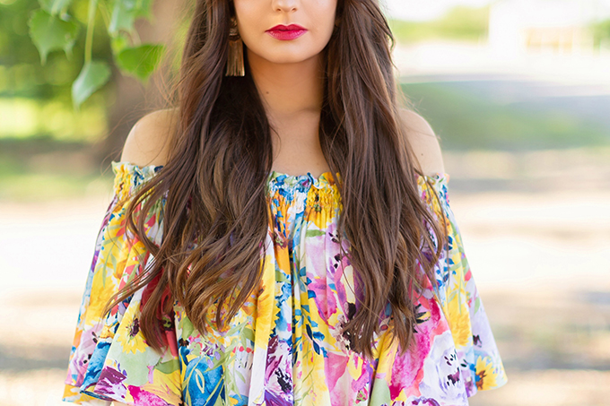 Summer 2018 Trend Guide | Flower Power | Summer 2018 Trends | How to Style Flowy Floral Dresses for Summer | Clarins Water Lip Stain in Rose Water + Red Water // JustineCelina.com