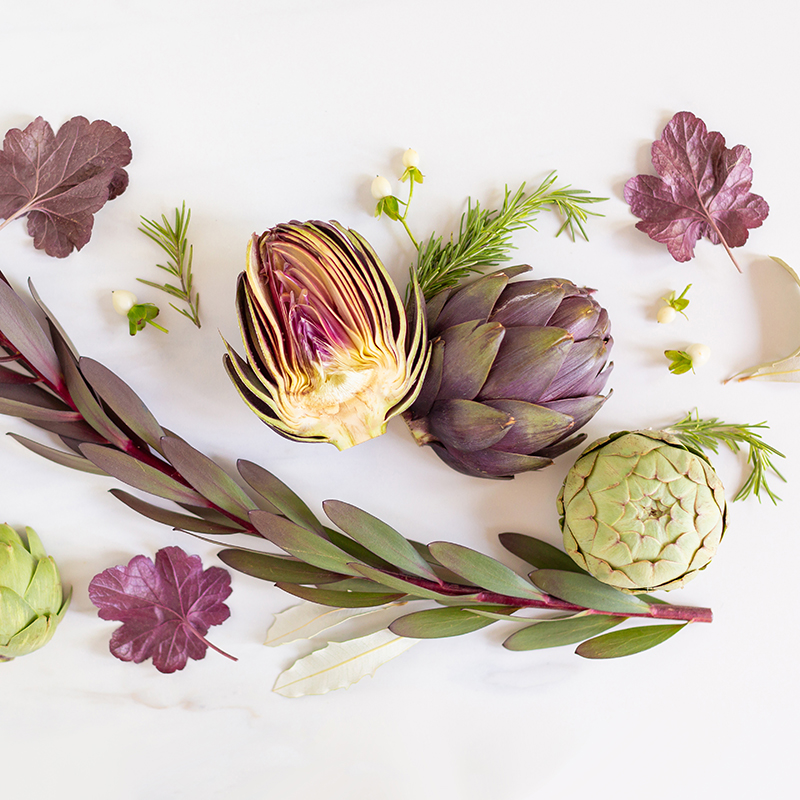 Digital Blooms August 2018 | Free Desktop Wallpapers for Spring and Summer with Artichokes, Rosemary, Berries and Quicksand Roses | Design 2 // JustineCelina.com x Rebecca Dawn Design