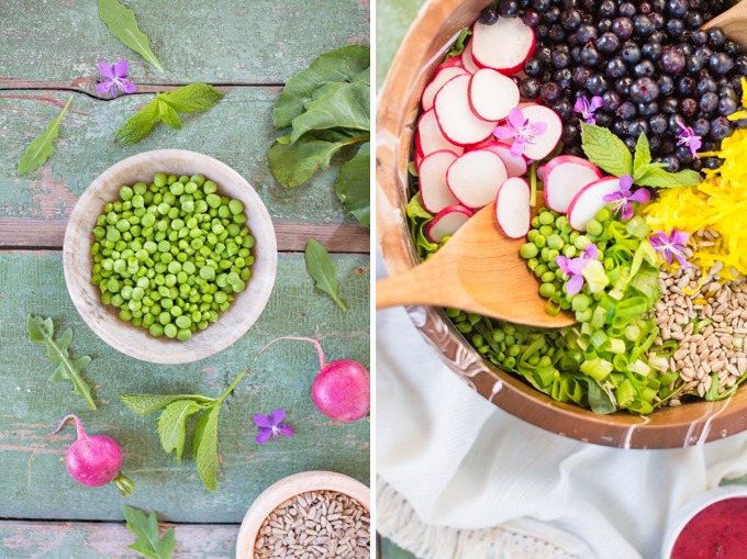 Summer Bounty Salad with Saskatoon Cider Vinaigrette | #Vegan #GlutenFree #FarmtoTable Summer Salad Recipes using locally grown Alberta produce | Calgary Food & Lifestyle Blogger // JustineCelina.com 