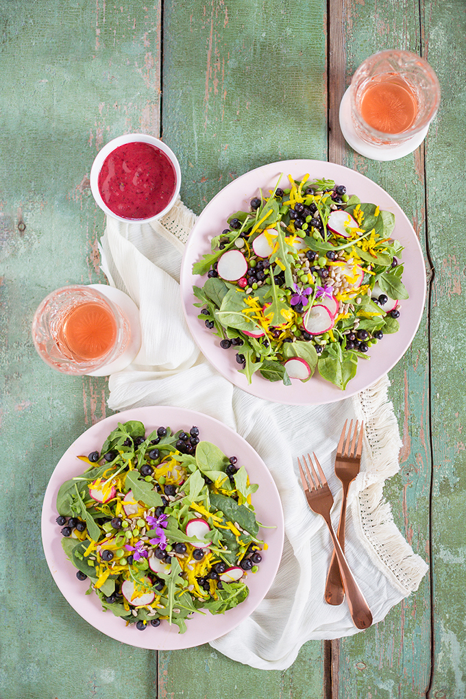 Summer Bounty Salad with Saskatoon Cider Vinaigrette | #Vegan #GlutenFree #FarmtoTable Summer Salad Recipes using locally grown Alberta produce | Calgary Food & Lifestyle Blogger // JustineCelina.com