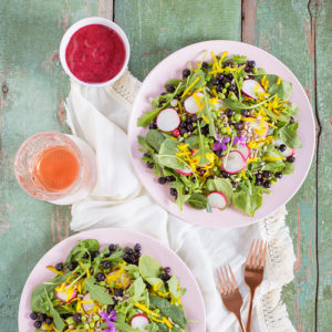 Summer Bounty Salad with Saskatoon Cider Vinaigrette | #Vegan #GlutenFree #FarmtoTable Summer Salad Recipes using locally grown Alberta produce | Calgary Food & Lifestyle Blogger // JustineCelina.com