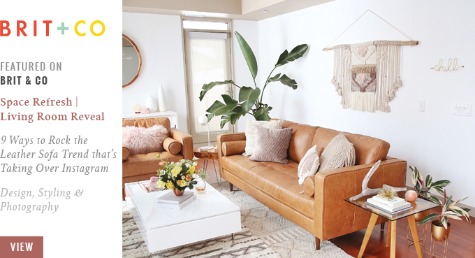 Justine Celina's Living Room Featured on Brit + Co // JustineCelina.com