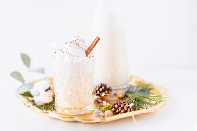 Homemade Dairy Free Coconut Rum Eggnog | The Best Homemade Eggnog Recipe | The Best Rum & Eggnog Recipe | #DairyFree #Vegetarian #GlutenFree #RefinedSugarFree | Healthier Homemade Eggnog Recipe | Clean Homemade Eggnog Recipe // JustineCelina.com