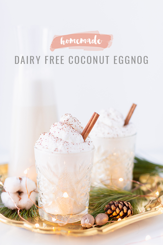 Homemade Dairy Free Coconut Rum Eggnog | The Best Homemade Eggnog Recipe | The Best Rum & Eggnog Recipe | #DairyFree #Vegetarian #GlutenFree #RefinedSugarFree | Healthier Homemade Eggnog Recipe | Clean Homemade Eggnog Recipe // JustineCelina.com