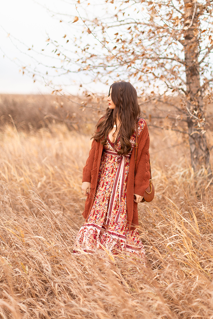 Pattern Play | Paisley | SheIn Paisley Print Wrap Dress | Rust Chloe Pixie Dupe | Autumn / Winter 2018 Trends | The Hottest Prints for Autumn / Winter 2018 and How to Style Them | Alternative Holiday Dress Ideas | Bohemian Holiday Dress Ideas // JustineCelina.com