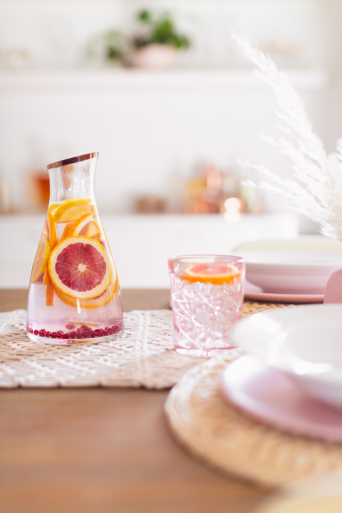 January 2019 Soundtrack | Dry January Dinner Party with Infused Citrus Water on a Feminine Tablescape | Calgary Lifestyle Blogger // JustineCelina.com