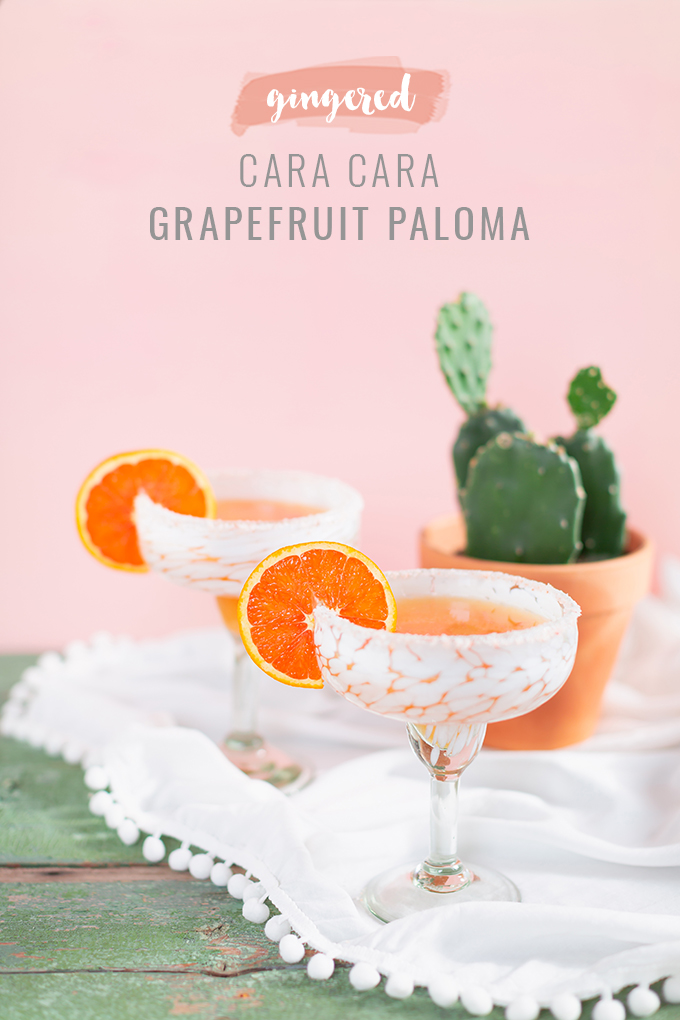 Gingered Cara Cara Grapefruit Palomas | #GlutenFree #RefinedSugarFree #Vegan Cocktail | The Best Grapefruit Paloma Recipe | Simple Citrus Cocktail | Cara Cara Orange Cocktail | Easy Paloma Recipe | Easy Citrus Paloma | Grapefruit Paloma Recipe | Tequila Grapefruit Paloma | Reposado Tequila Cocktail | Grapefruit Paloma Cocktail Recipe | Easy Paloma Cocktail | Refined Sugar Free Cocktails | Refined Sugar Free Cocktail Recipes | Clean Cocktails | Clean Tequila Cocktail // JustineCelina.com