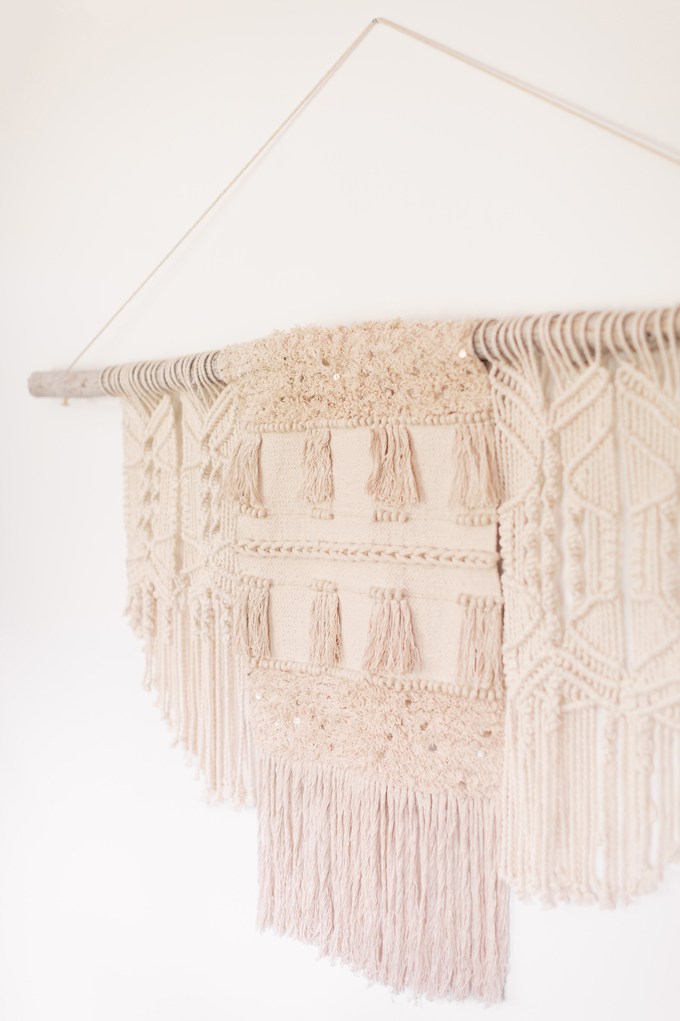 DIY | Modern Driftwood Macrame Wall Hanging  | How to Make a Large Macrame Wall Hanging for Less Than $70! | Macrame Wall Hanging Tutorial | Affordable Bohemian Wall Hanging DIY // JustineCelina.com