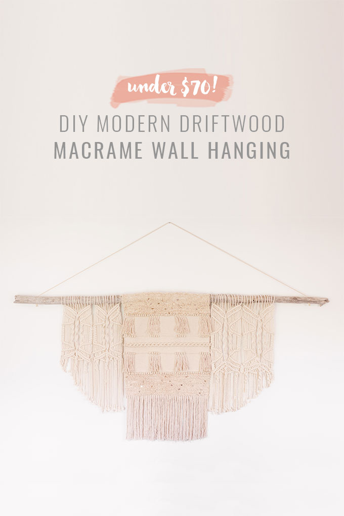 DIY | Modern Driftwood Macrame Wall Hanging  | How to Make a Large Macrame Wall Hanging for Less Than $70! | Macrame Wall Hanging Tutorial | Affordable Bohemian Wall Hanging DIY // JustineCelina.com