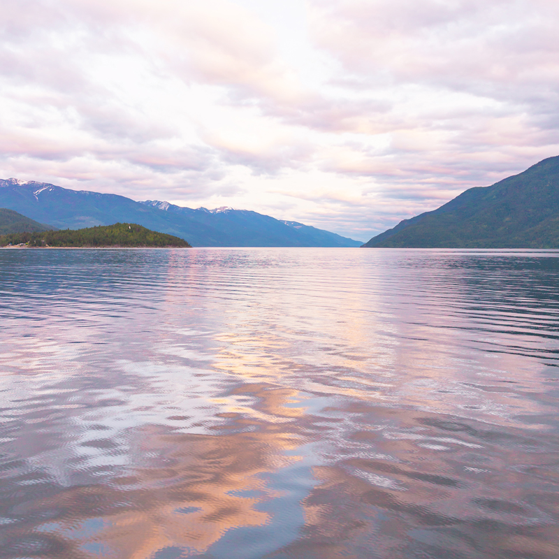 May 2019 Soundtrack | Kootenay Lake at Sunset | View from the Kootenay Bay Ferry at Sunset // JustineCelina.com